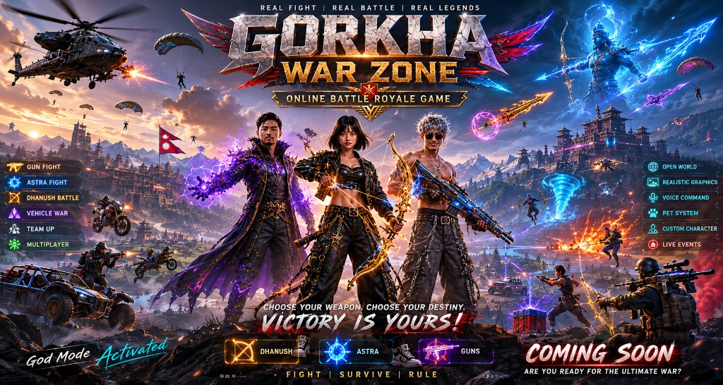 Gorkha War Zone — Online Battle Royale, Fight Survive Rule